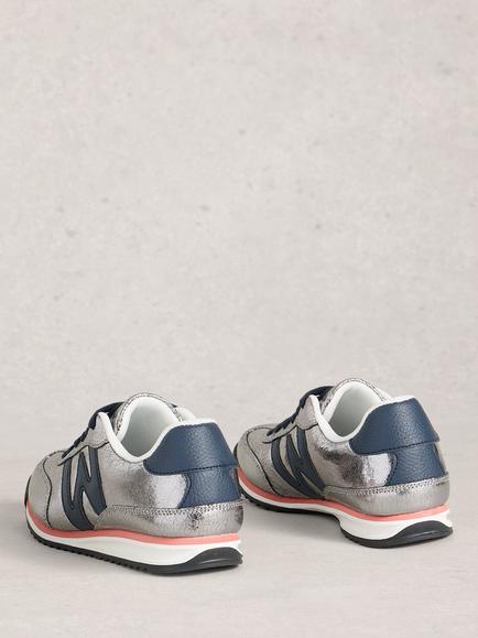 White Stuff Lucy Trainers, Silver - view 2, Silver/Metalic