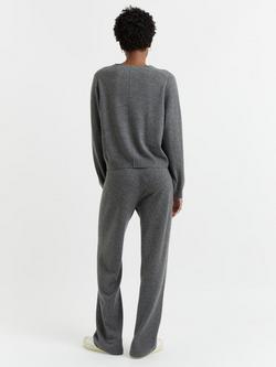 Chinti & Parker Cashmere Rich Cropped Cardigan, Grey - view 2, Grey