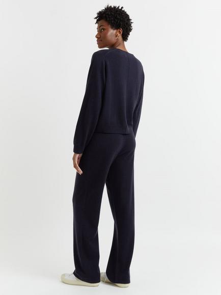 Chinti & Parker Cashmere Rich Cropped Cardigan, Navy - view 2, Navy