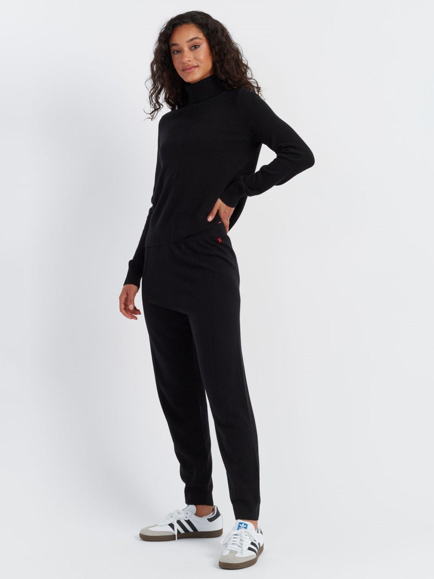 Product image 1 of 3, which shows Chinti & Parker Basics Wool Rich Tapered Joggers, Black, XS