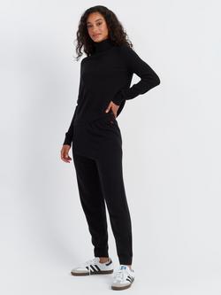 Chinti & Parker Basics Wool Rich Tapered Joggers, Black, Black