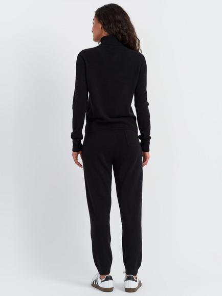 Chinti & Parker Basics Wool Rich Tapered Joggers, Black - view 2, Black