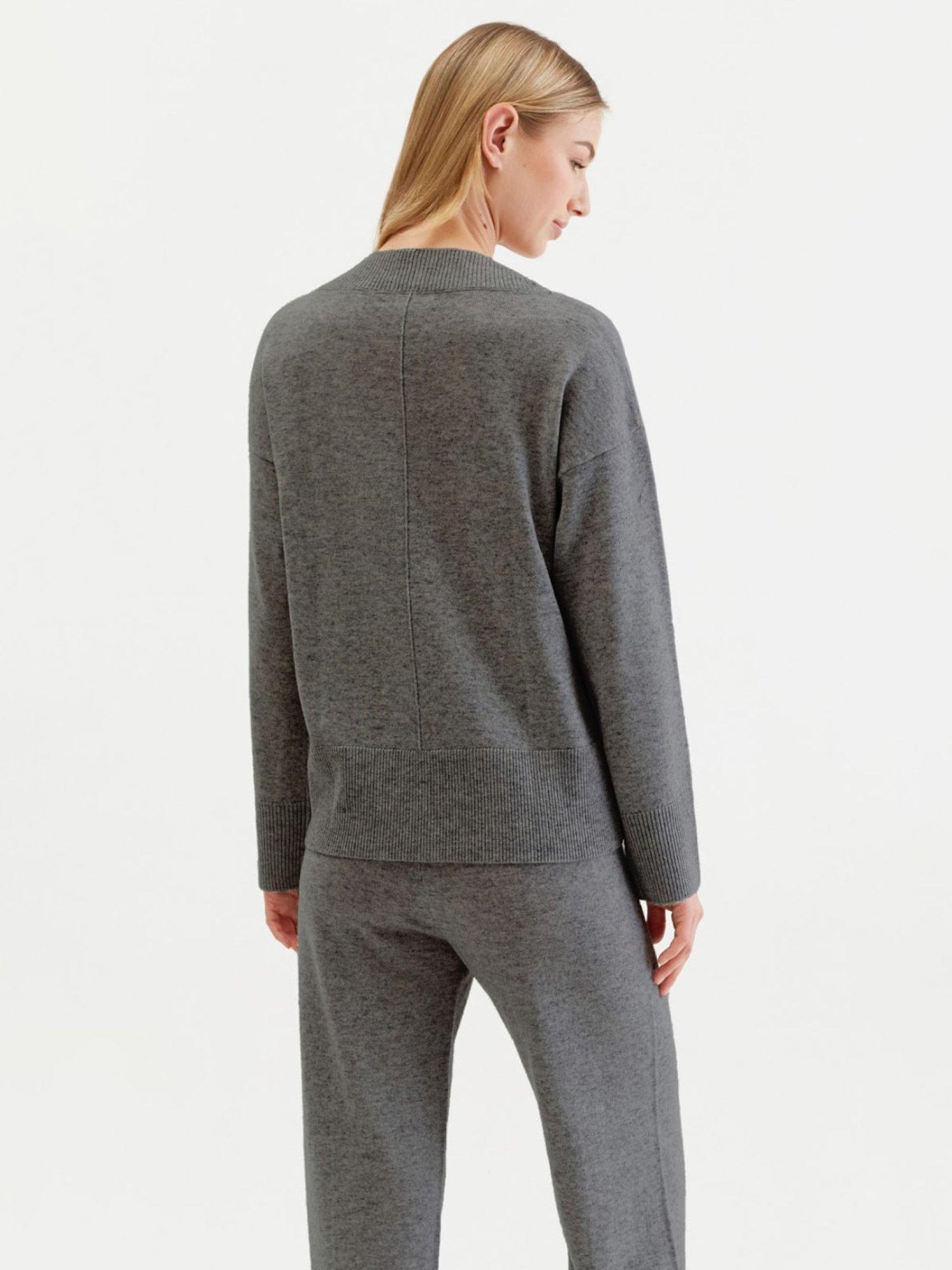 Product image 2 of 3, which shows Chinti & Parker Cashmere Blend V-Neck Sweater, Grey, XS
