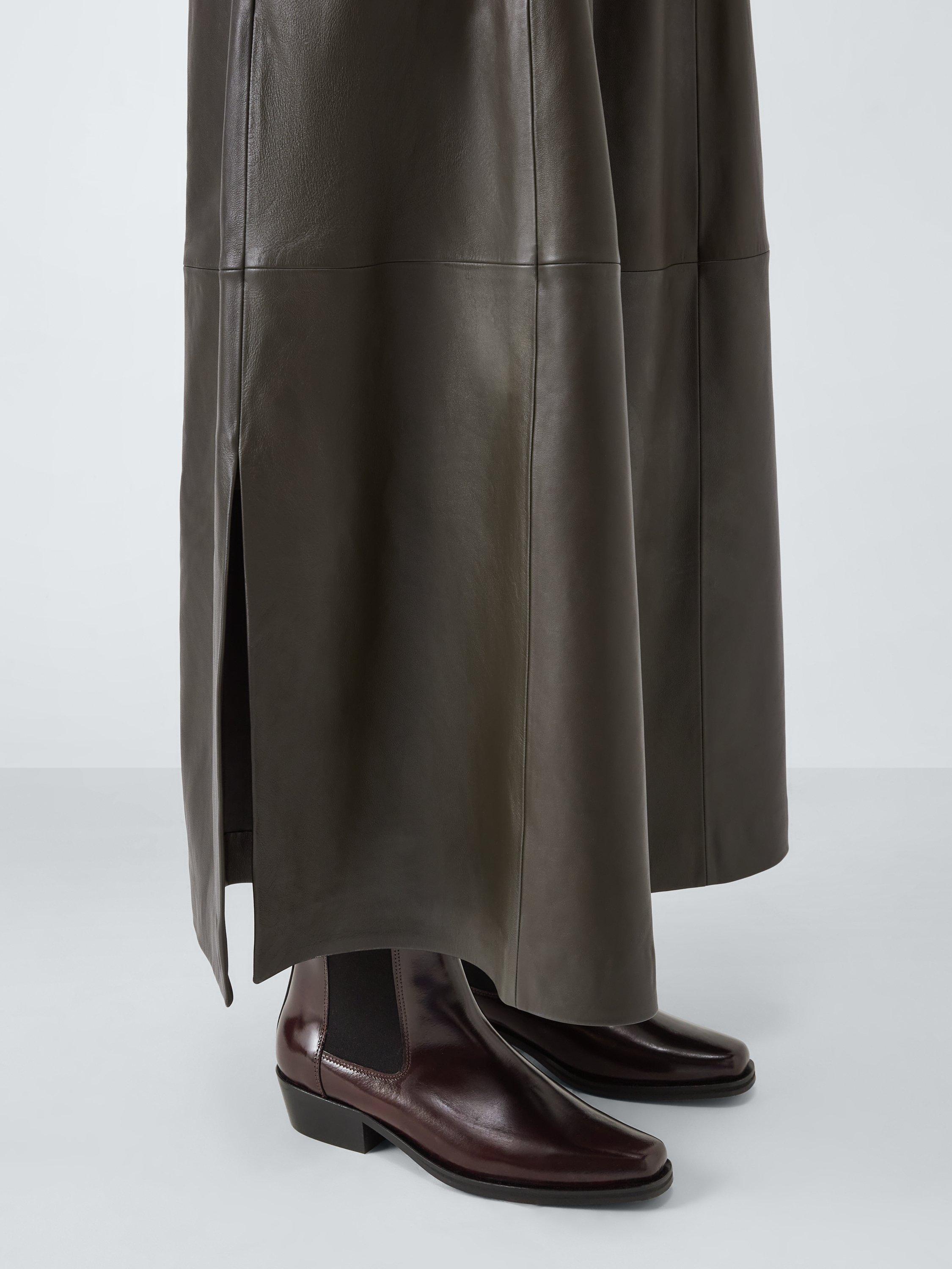 Product image 2 of 6, which shows John Lewis Paisley Leather Chisel Toe Western Ankle Boots, Burgundy, 3