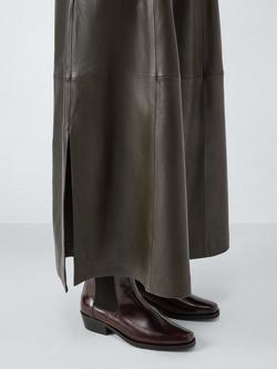 John Lewis Paisley Leather Chisel Toe Western Ankle Boots - view 2, Burgundy