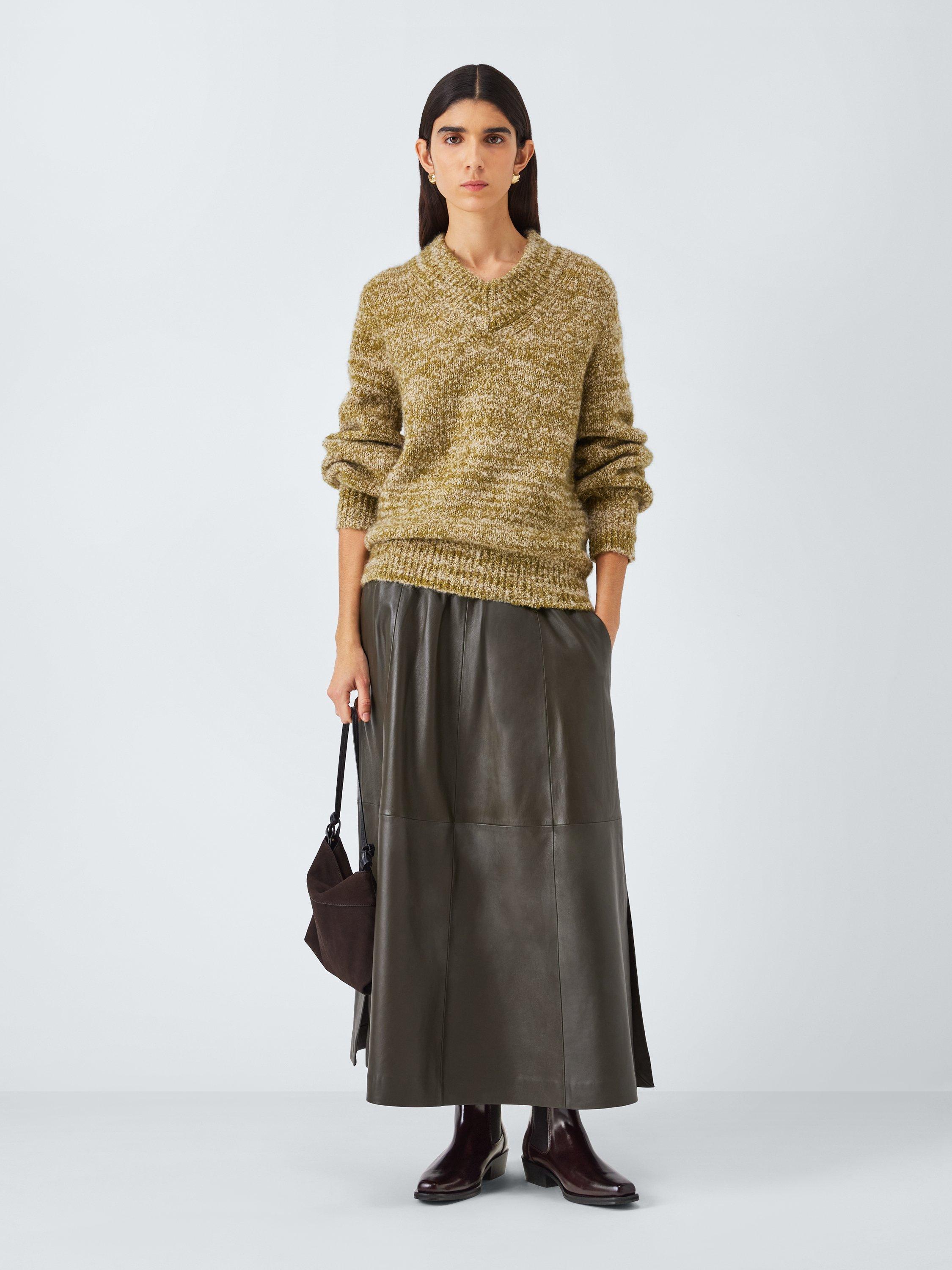 Product image 6 of 6, which shows John Lewis Paisley Leather Chisel Toe Western Ankle Boots, Burgundy, 3