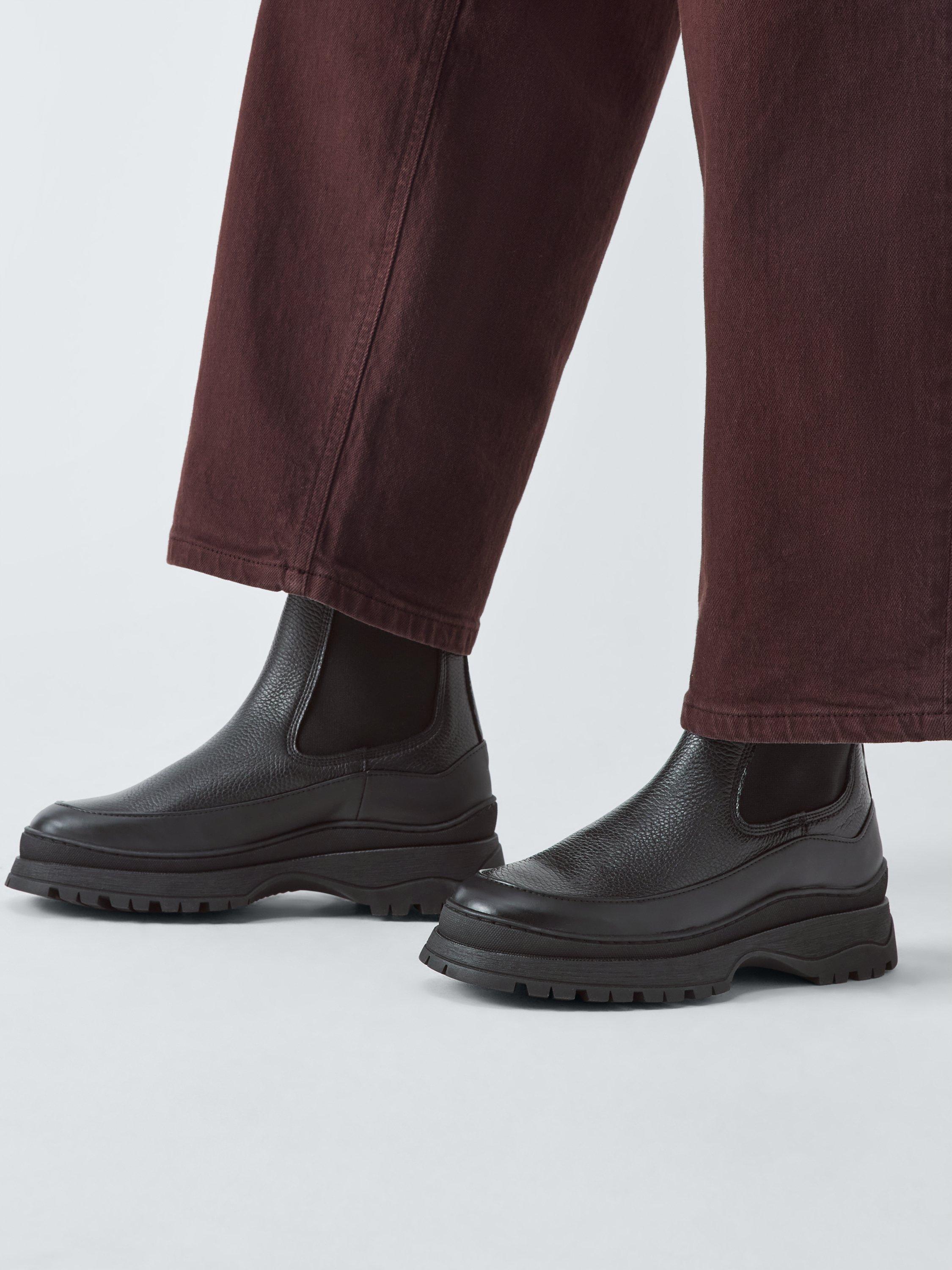 Product image 2 of 6, which shows John Lewis Penzance Leather Ankle Boots, Black, 3