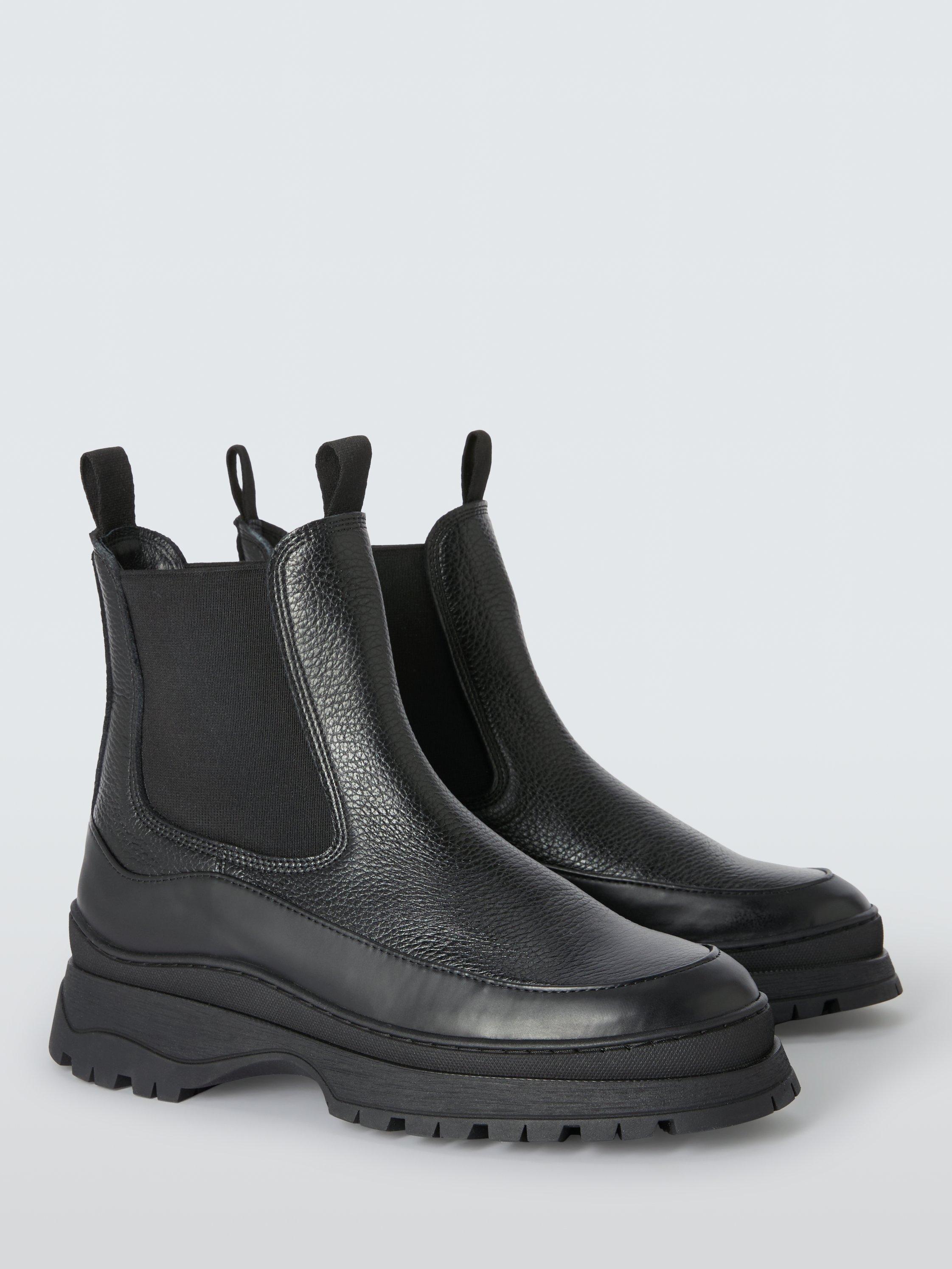 Product image 3 of 6, which shows John Lewis Penzance Leather Ankle Boots, Black, 3