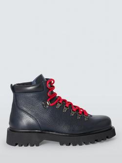 John Lewis Plymouth Lace Up Leather Boots, Navy