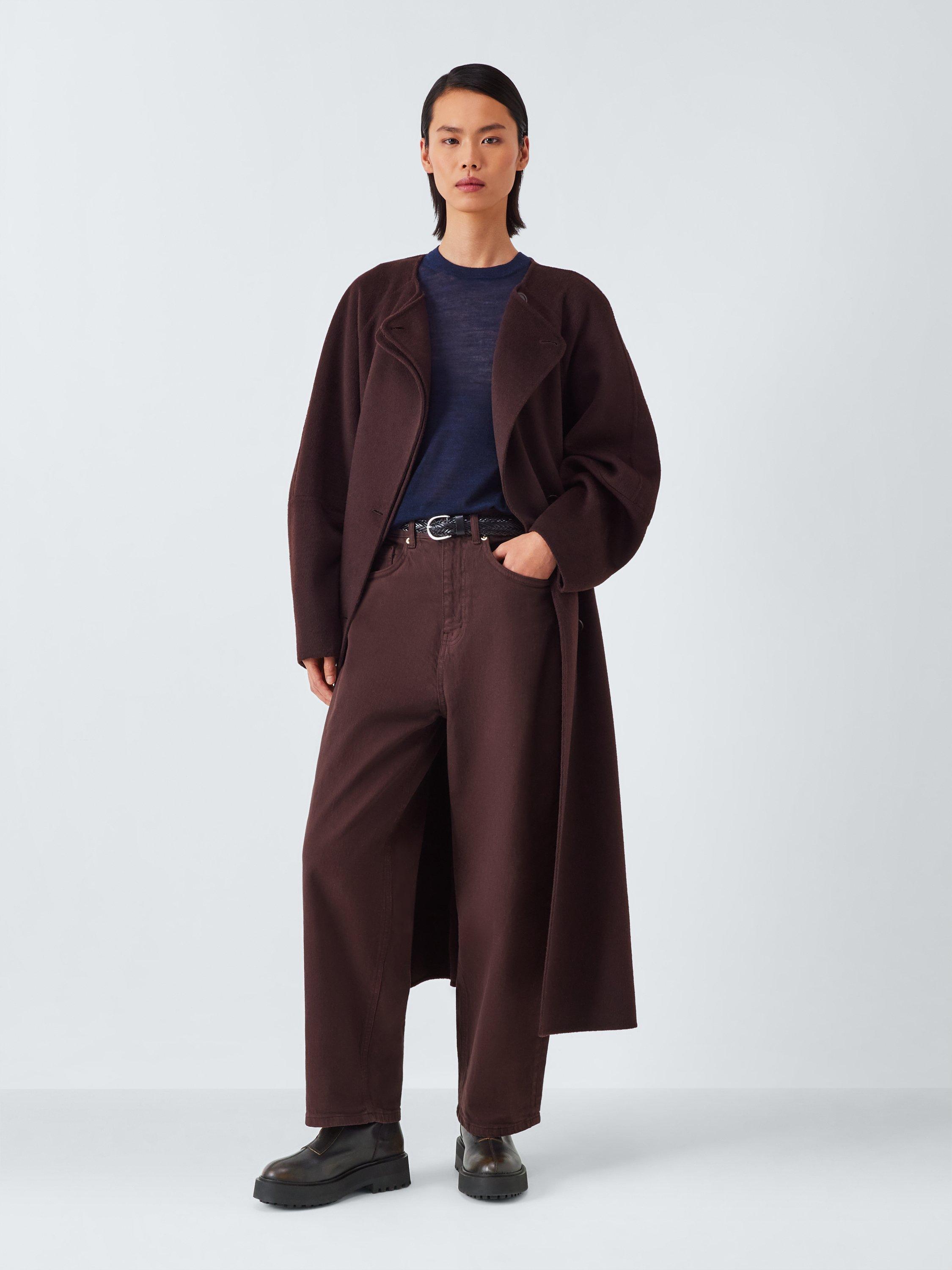 Product image 6 of 6, which shows John Lewis Portland Leather Zip Front Flatform Ankle Boots, Dark Brown, 3