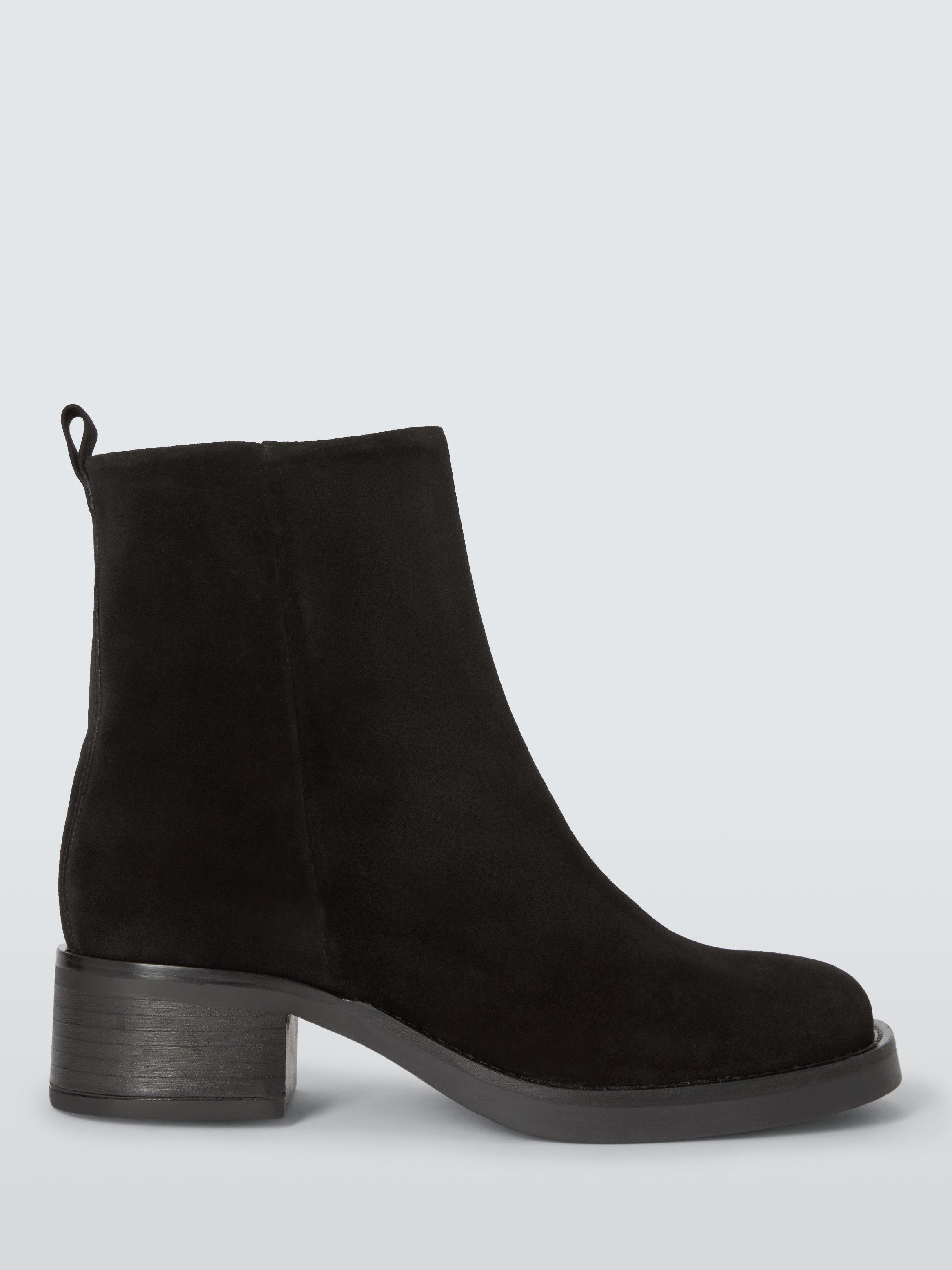 Product image 1 of 6, which shows John Lewis Salcombe Suede Casual Ankle Boots, Black, 8