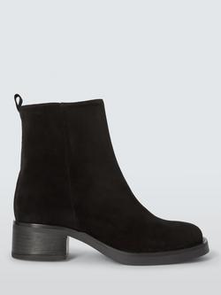 John Lewis Salcombe Suede Casual Ankle Boots, Black