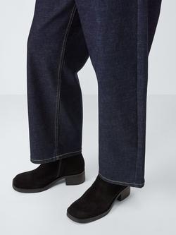 John Lewis Salcombe Suede Casual Ankle Boots - view 2, Black