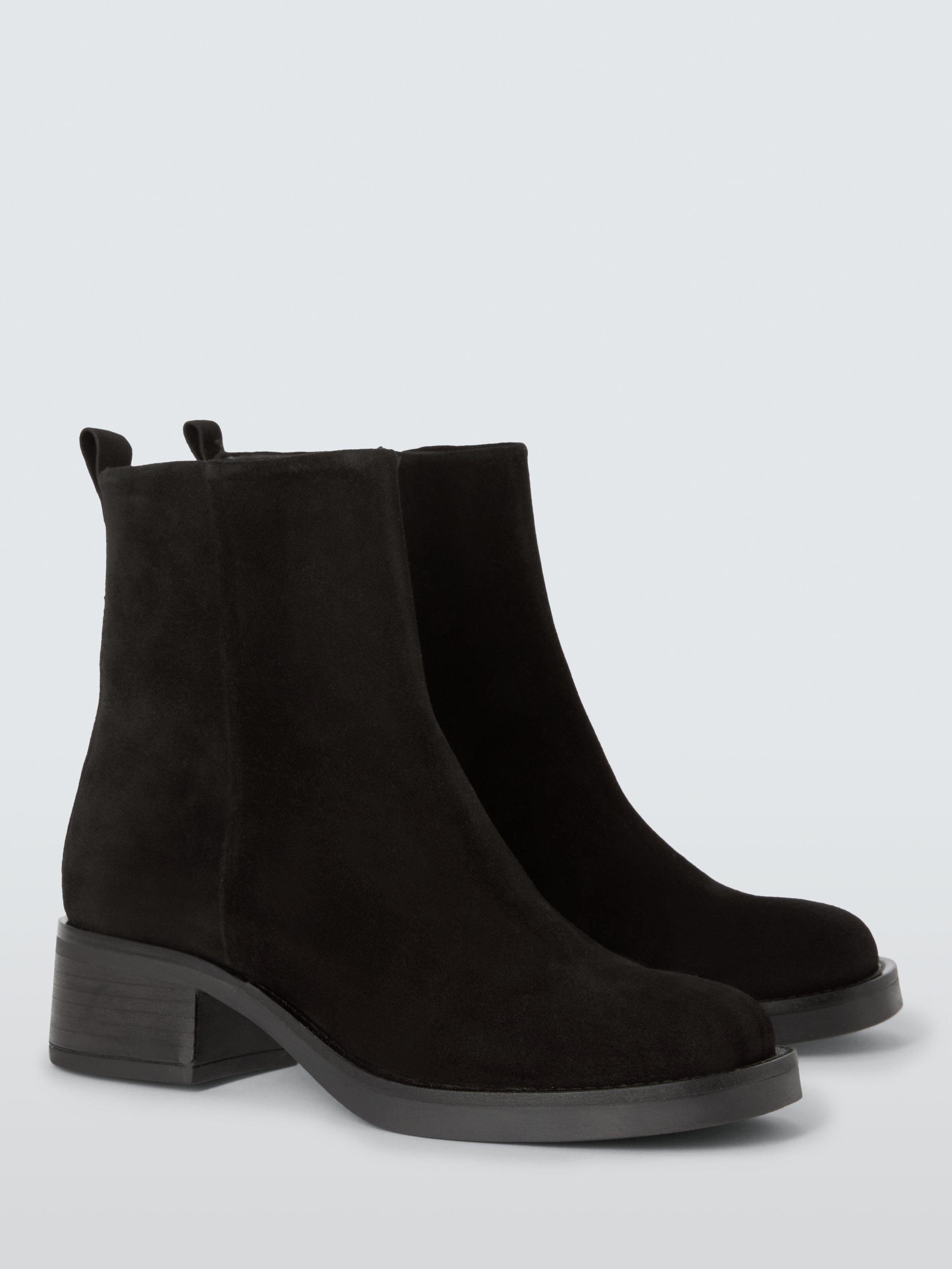 Product image 3 of 6, which shows John Lewis Salcombe Suede Casual Ankle Boots, Black, 8