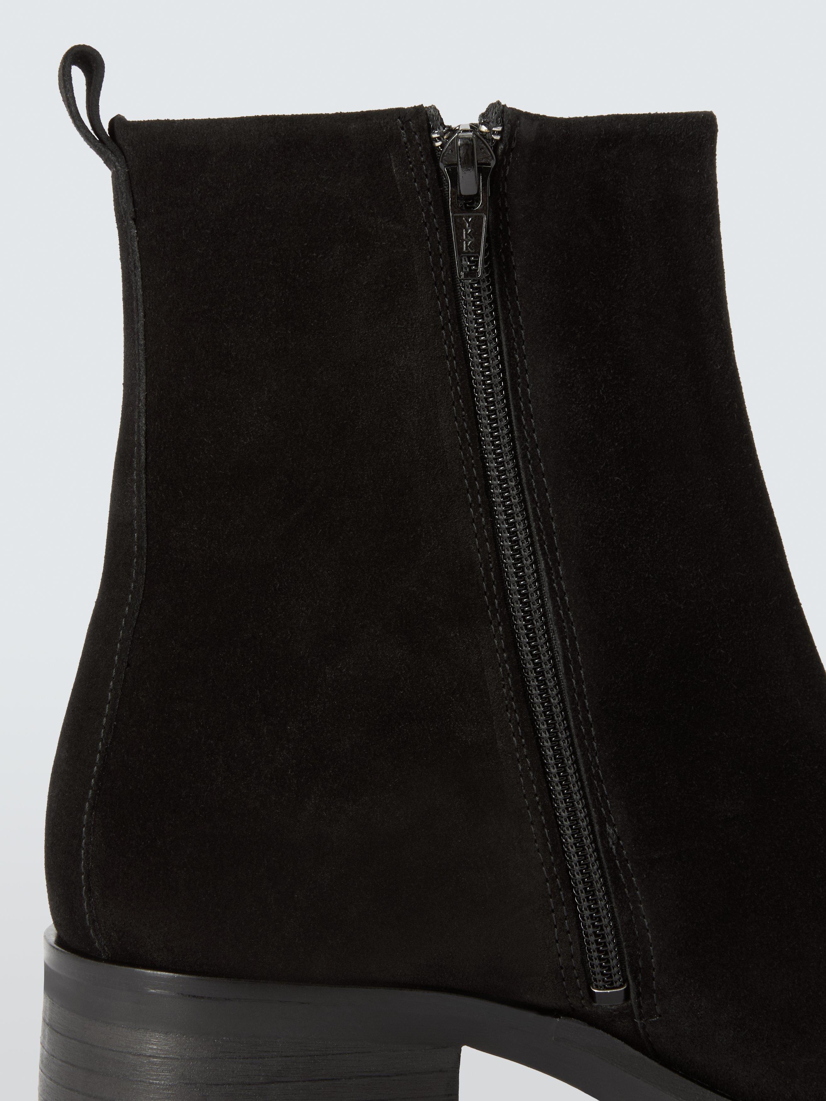 Product image 4 of 6, which shows John Lewis Salcombe Suede Casual Ankle Boots, Black, 8