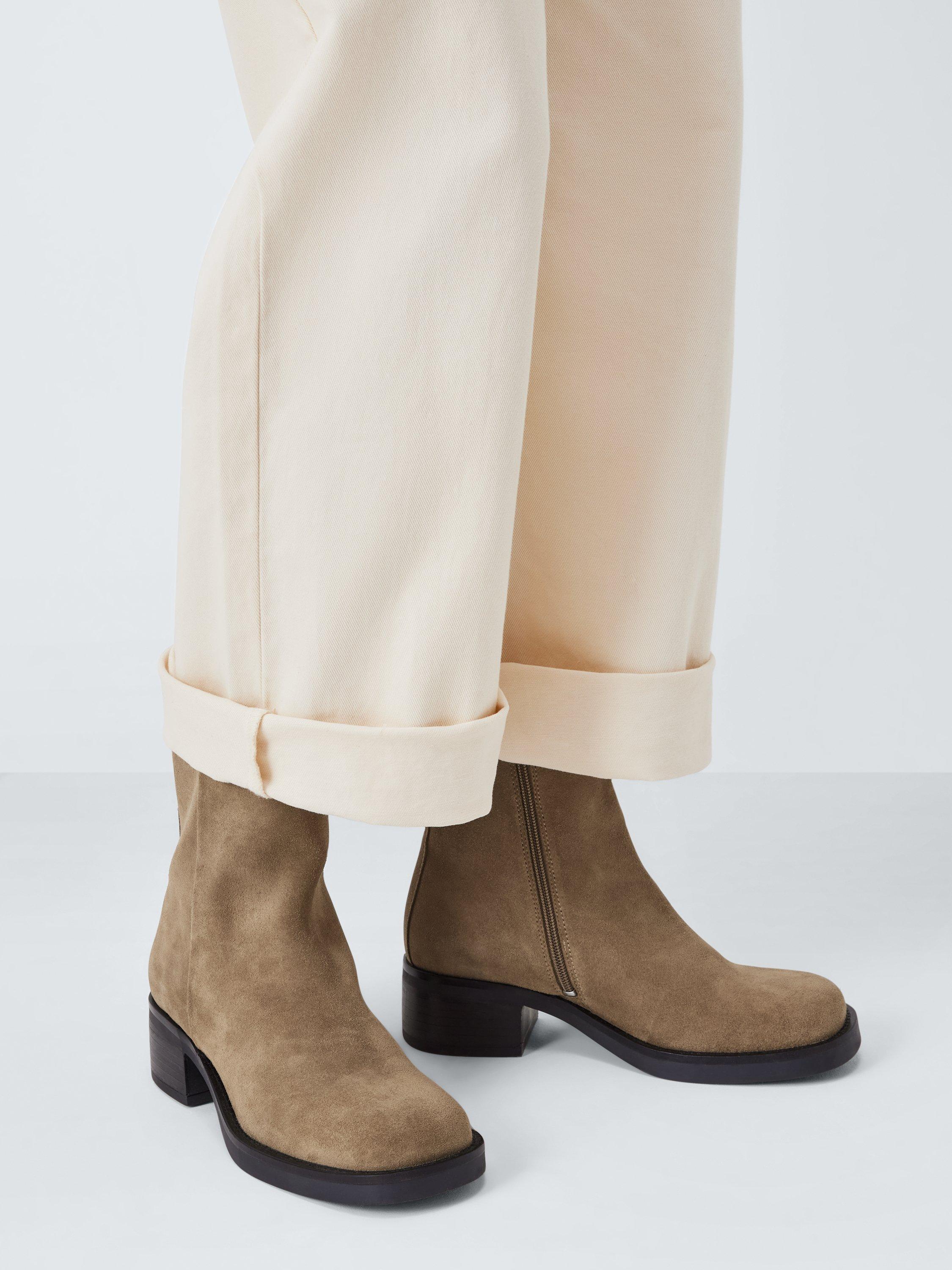 Product image 2 of 6, which shows John Lewis Salcombe Suede Casual Ankle Boots, Cognac, 3
