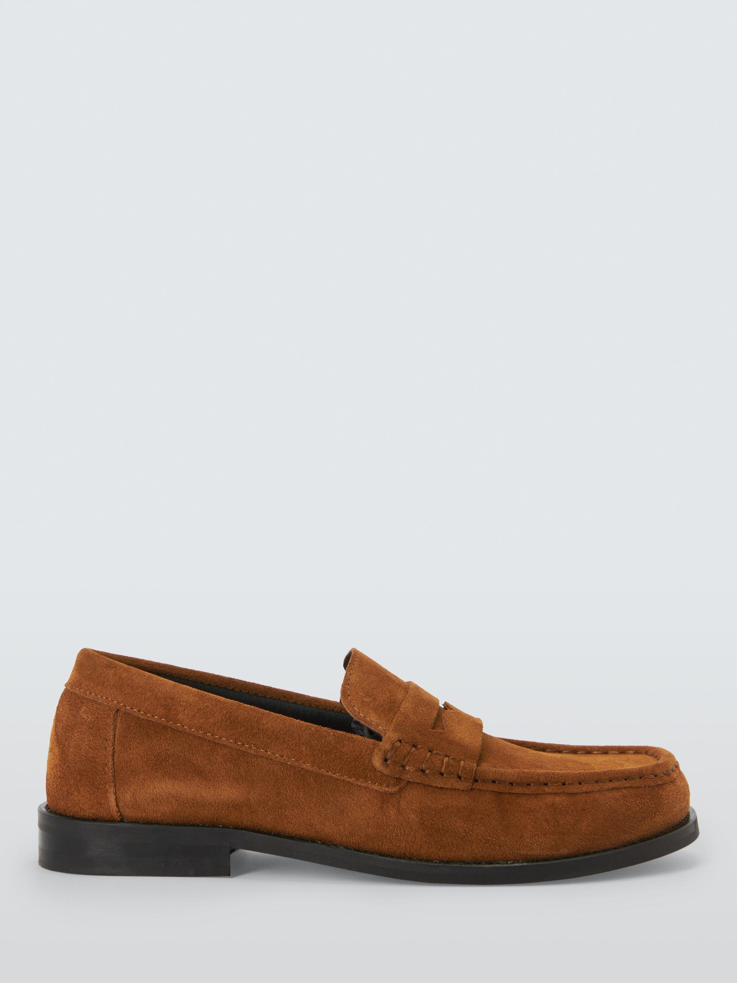 Product image 1 of 6, which shows John Lewis Golders Suede Square Toe Loafers, Tan, 3