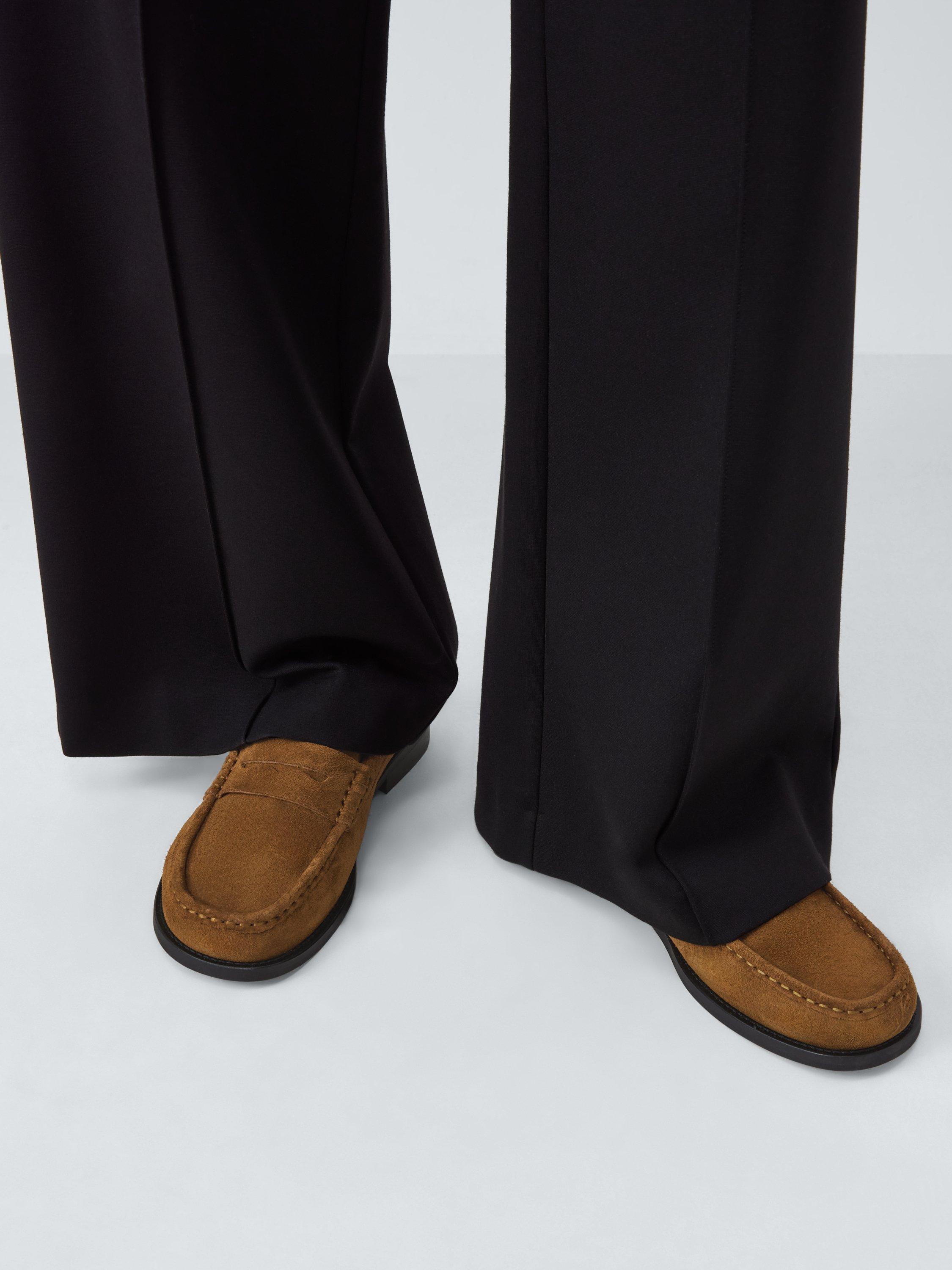 Product image 2 of 6, which shows John Lewis Golders Suede Square Toe Loafers, Tan, 3