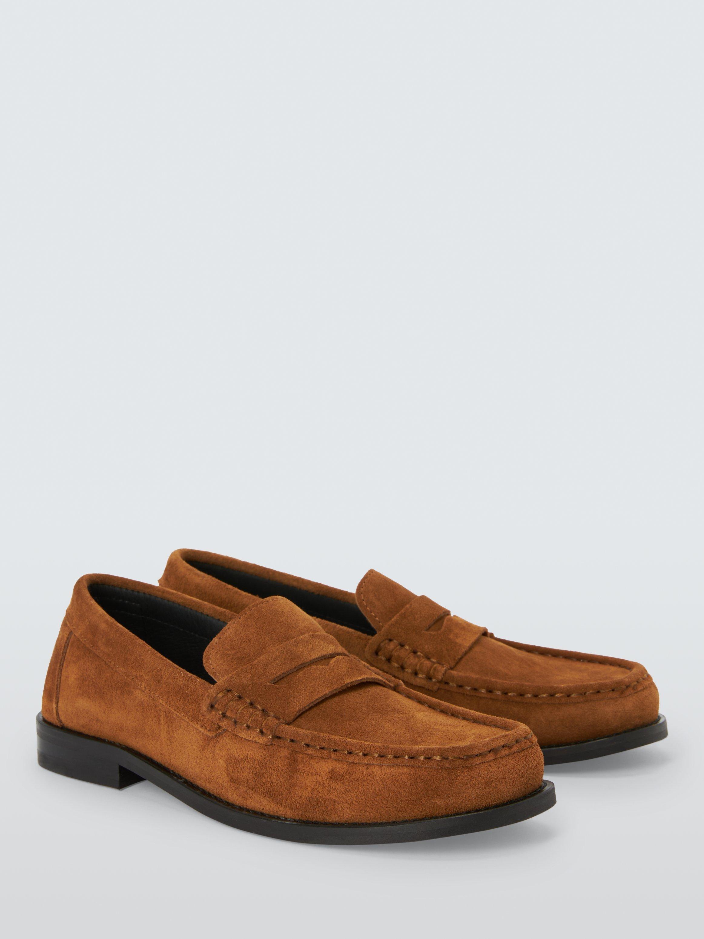 Product image 3 of 6, which shows John Lewis Golders Suede Square Toe Loafers, Tan, 3
