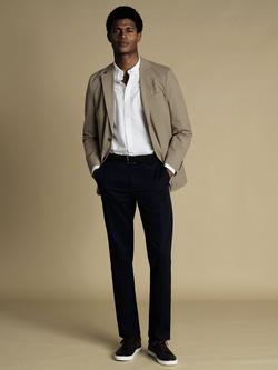 Charles Tyrwhitt Single Breasted Cotton Blend Blazer - view 2, Taupe