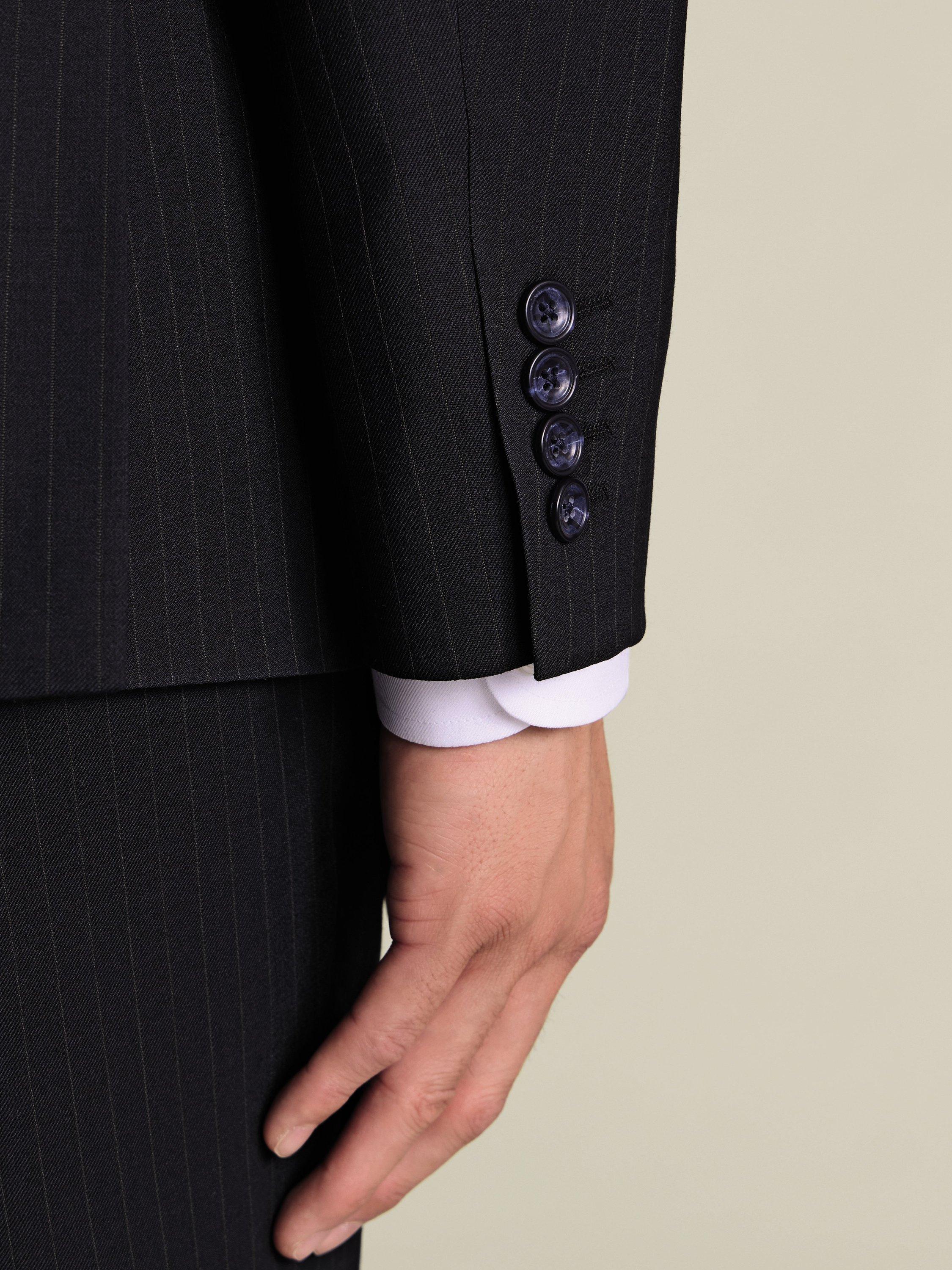 Product image 2 of 6, which shows Charles Tyrwhitt Stripe Wool Blend Suit Blazer, Navy Stripe, 36R