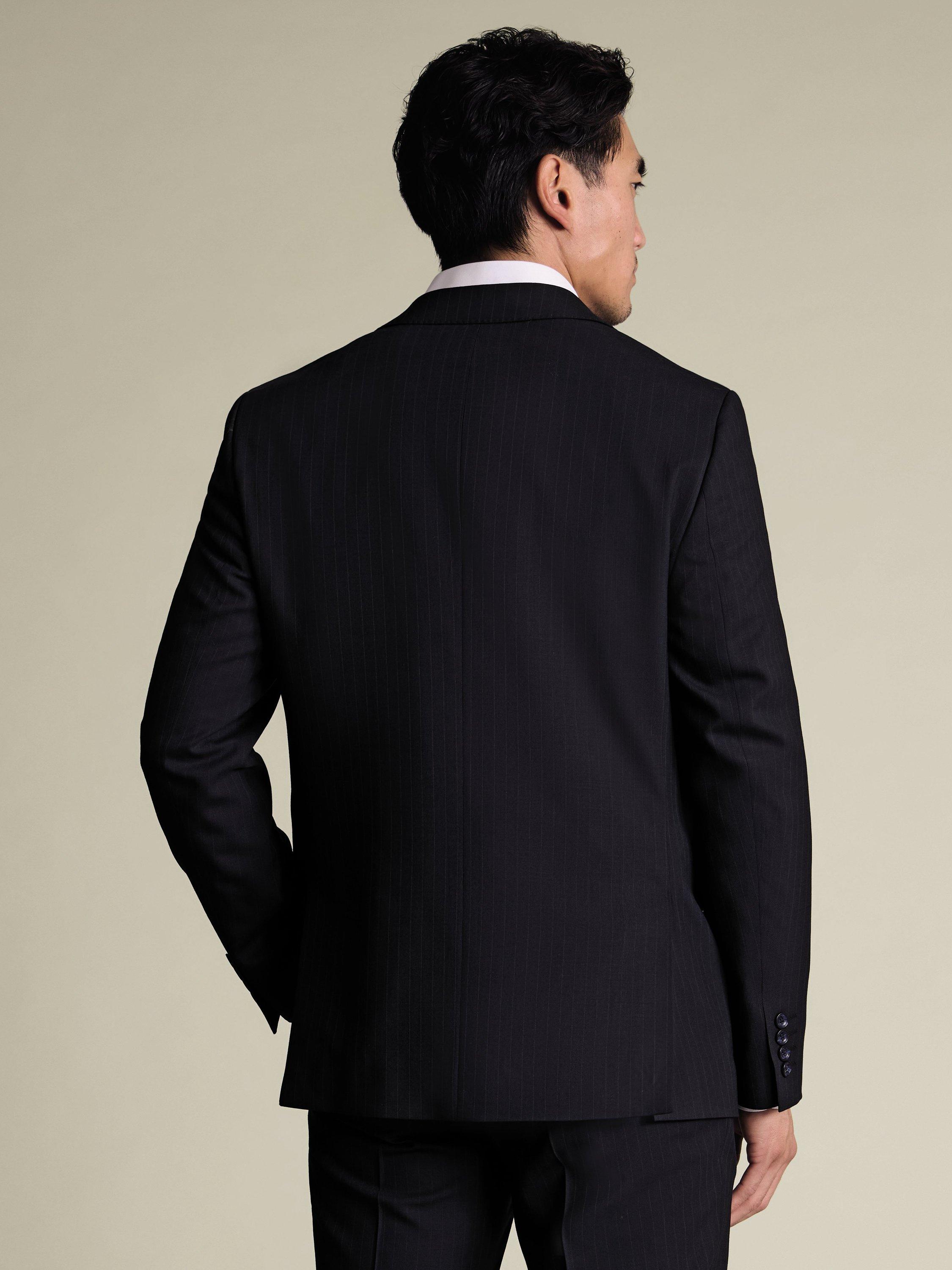 Product image 3 of 6, which shows Charles Tyrwhitt Stripe Wool Blend Suit Blazer, Navy Stripe, 36R