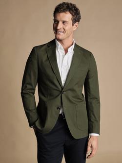 Charles Tyrwhitt Slim Fit Cotton Blend Stretch Blazer, Olive, Olive