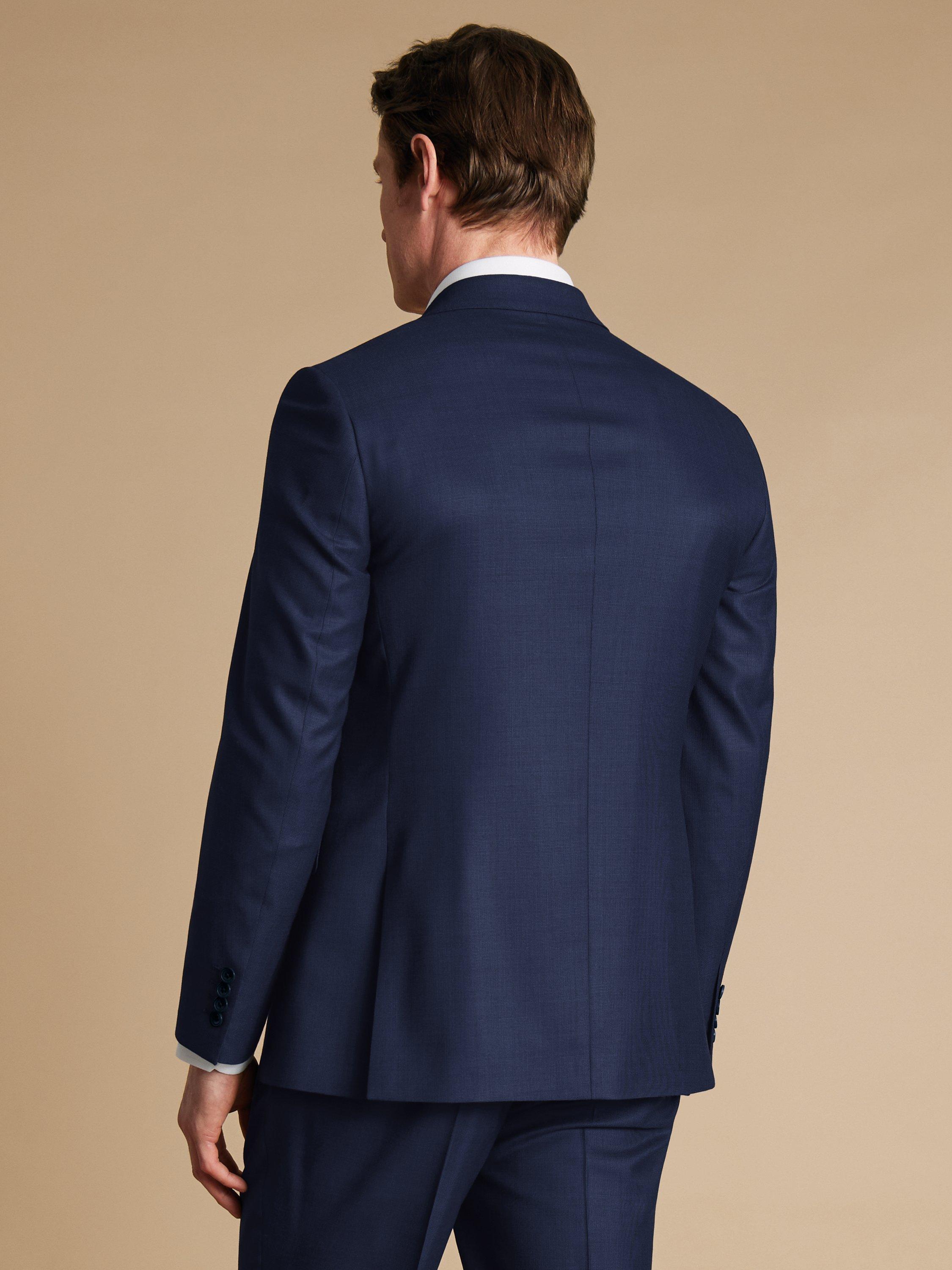 Product image 3 of 5, which shows Charles Tyrwhitt Single Breasted Wool Blazer, Indigo, 36R
