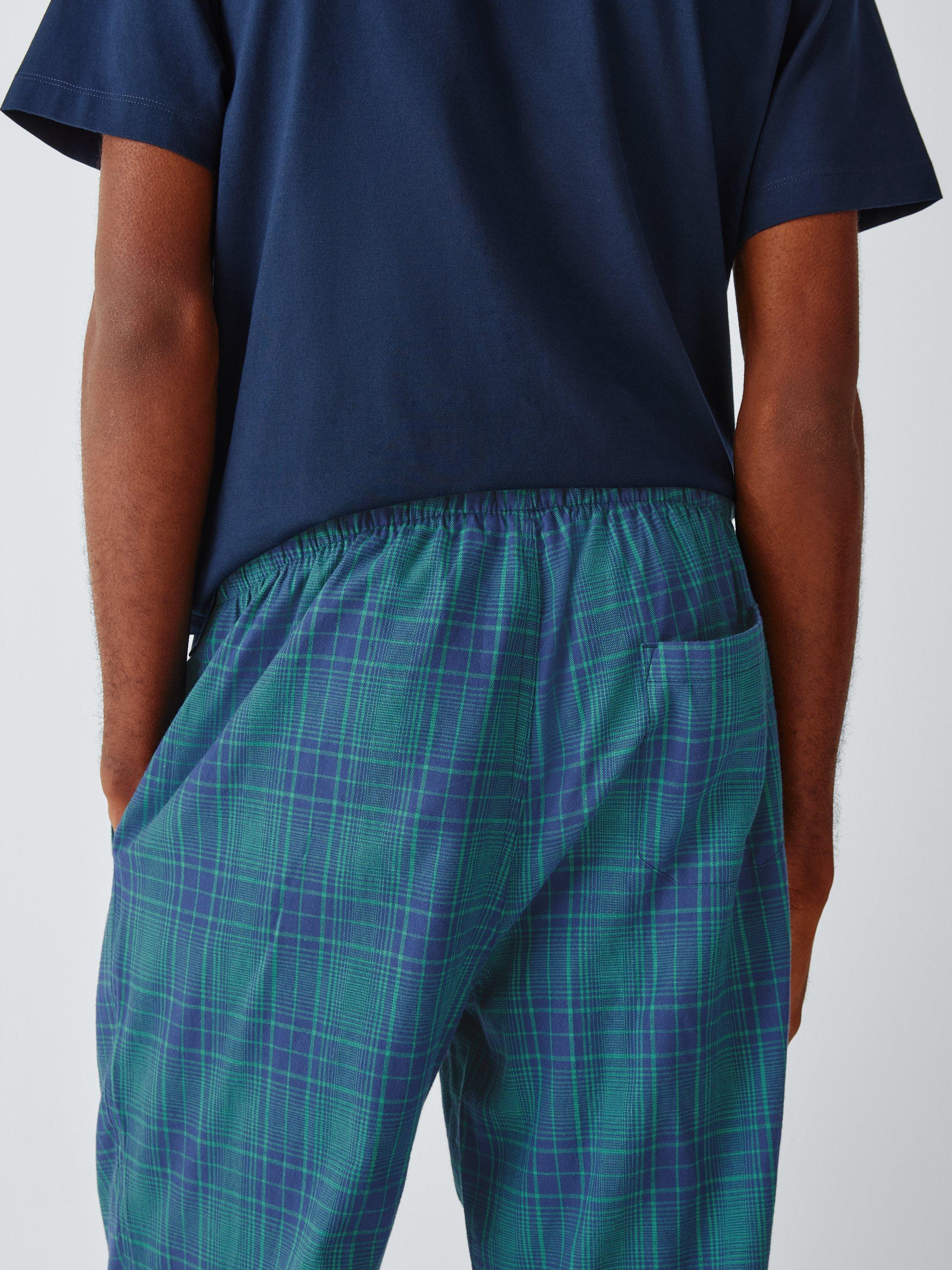 Product image 6 of 6, which shows John Lewis Check Organic Cotton Pyjama Bottoms, Green Mid, S