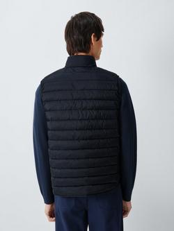 John Lewis Zip Through Puffer Gilet, Navy - view 2, Navy
