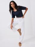 Mint Velvet Scoop Neck T-Shirt, Navy