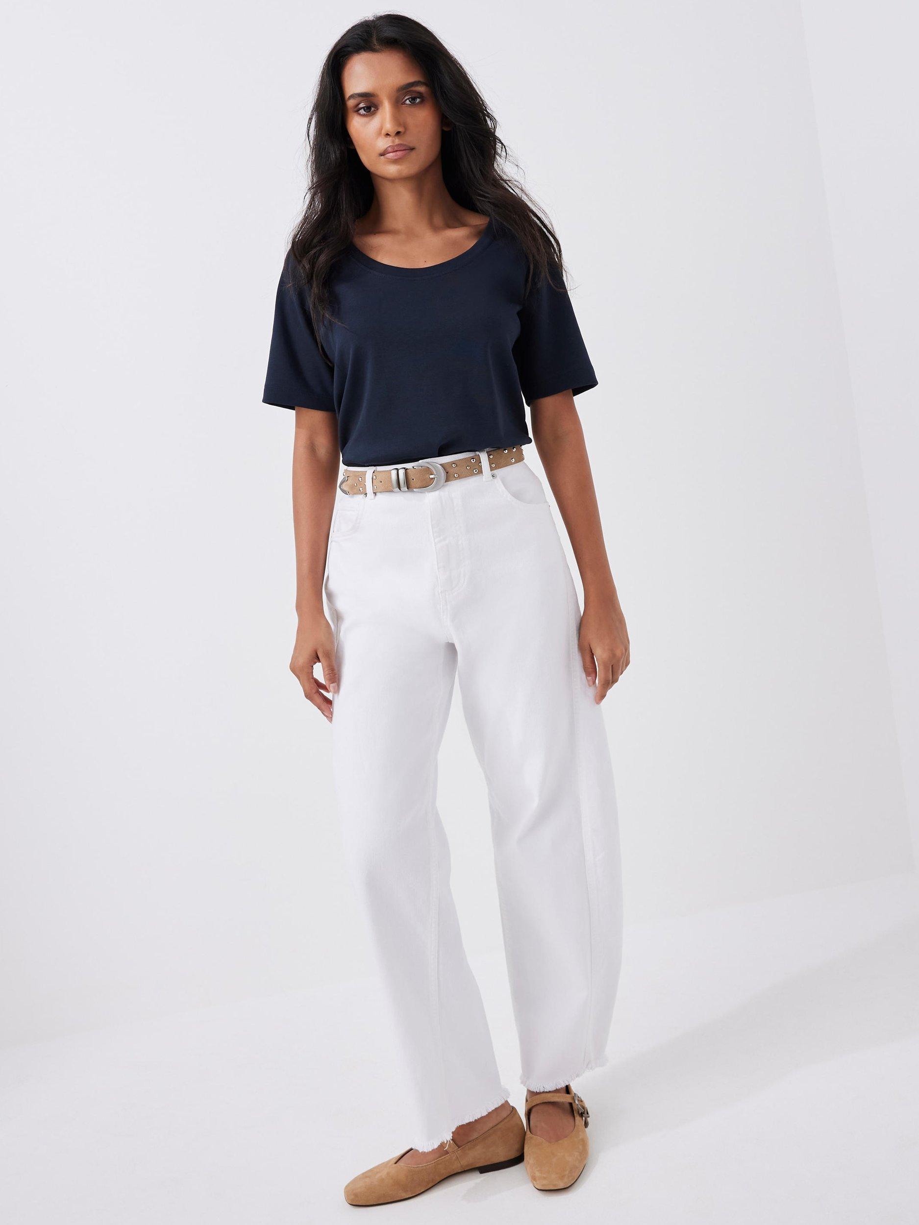 Product image 4 of 6, which shows Mint Velvet Scoop Neck T-Shirt, Navy, XS