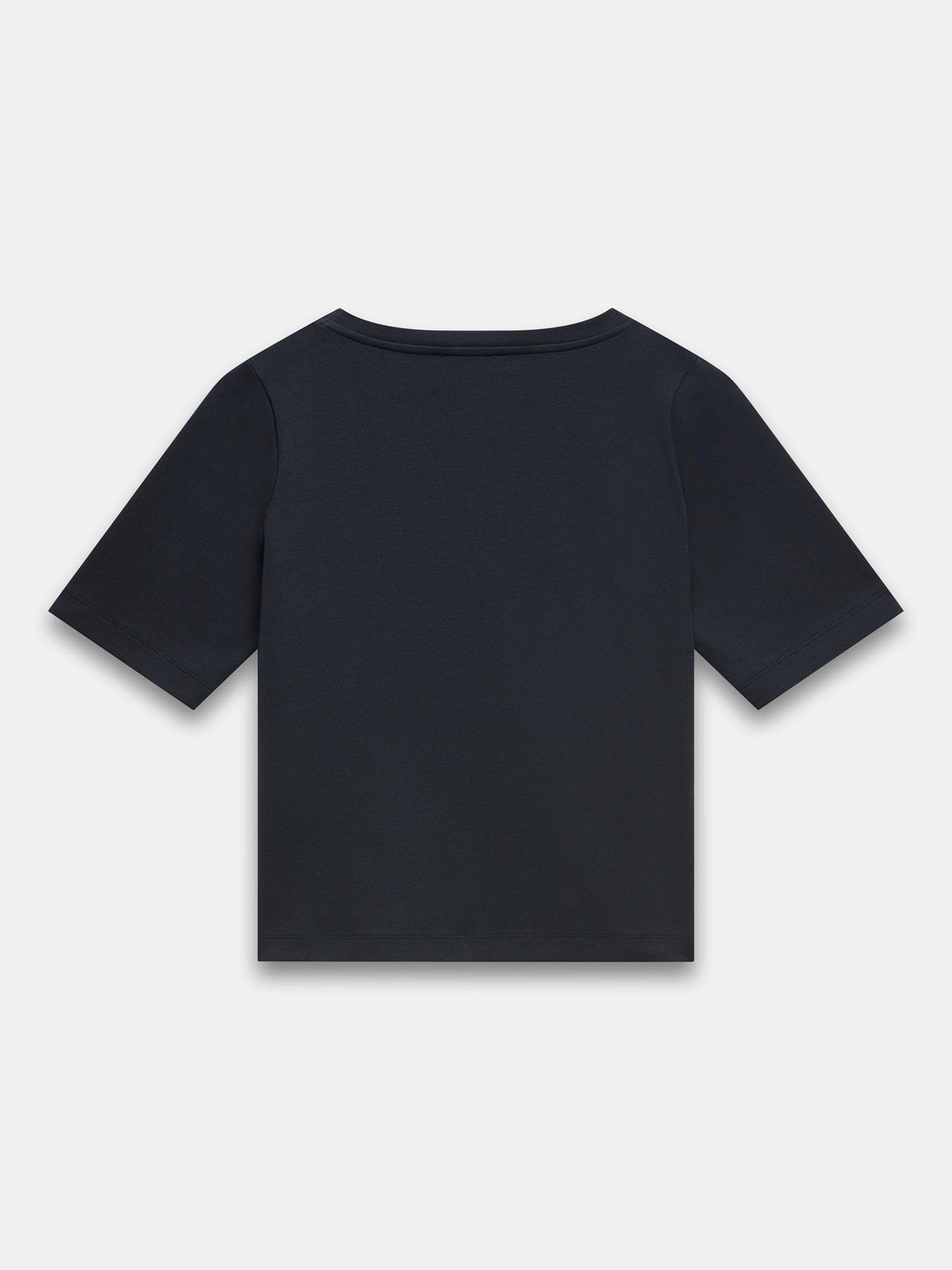 Product image 6 of 6, which shows Mint Velvet Scoop Neck T-Shirt, Navy, XS