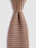 Moss Silk Knitted Tie, Brown