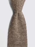 Moss Linen Knitted Tie, Brown