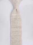 Moss Linen Knitted Tie, Beige