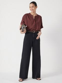 HUSH Rowan Welt Pocket Flared Jeans - view 2, Washed Black