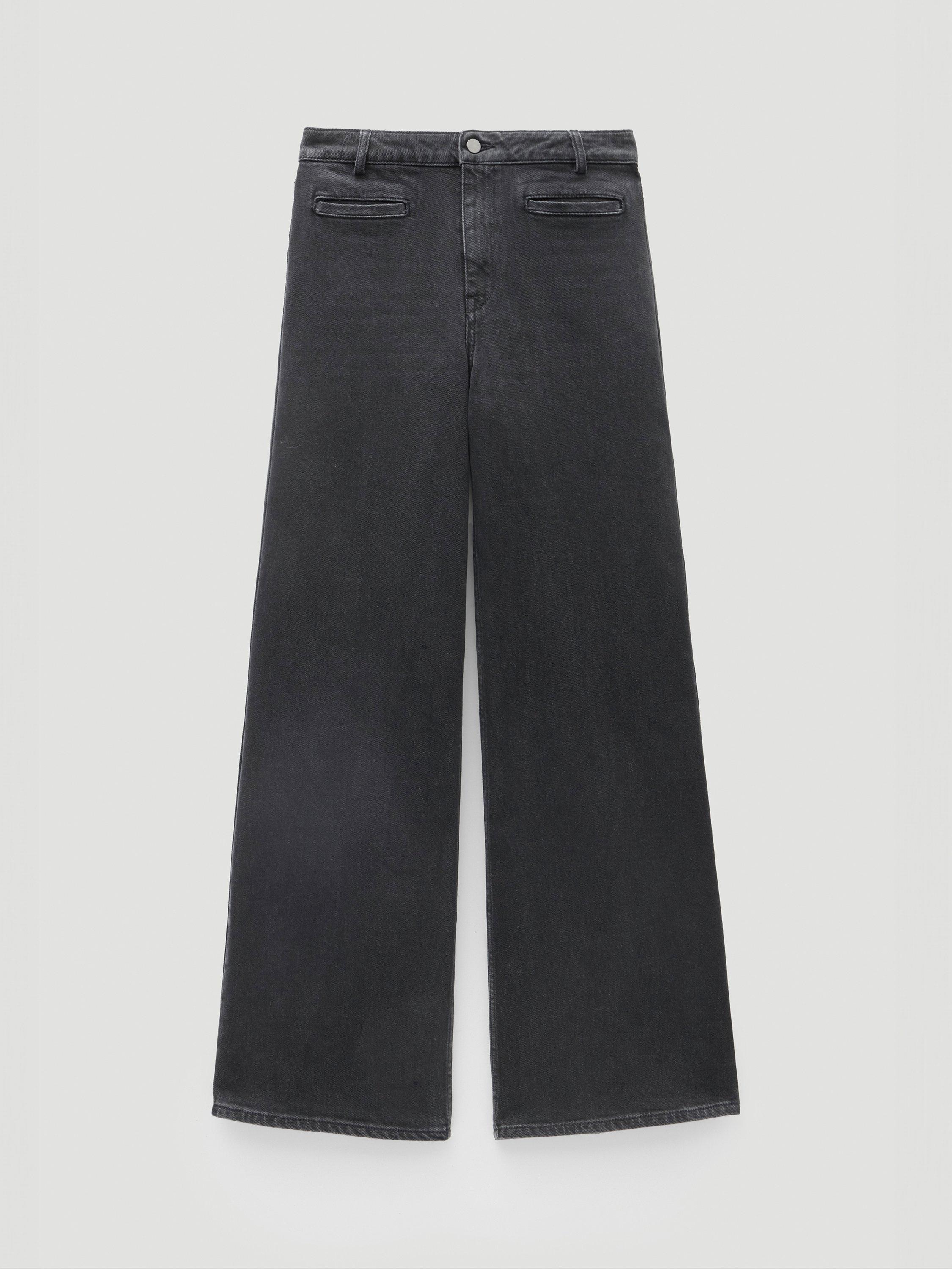 Product image 3 of 4, which shows HUSH Rowan Welt Pocket Flared Jeans, Washed Black, 18S