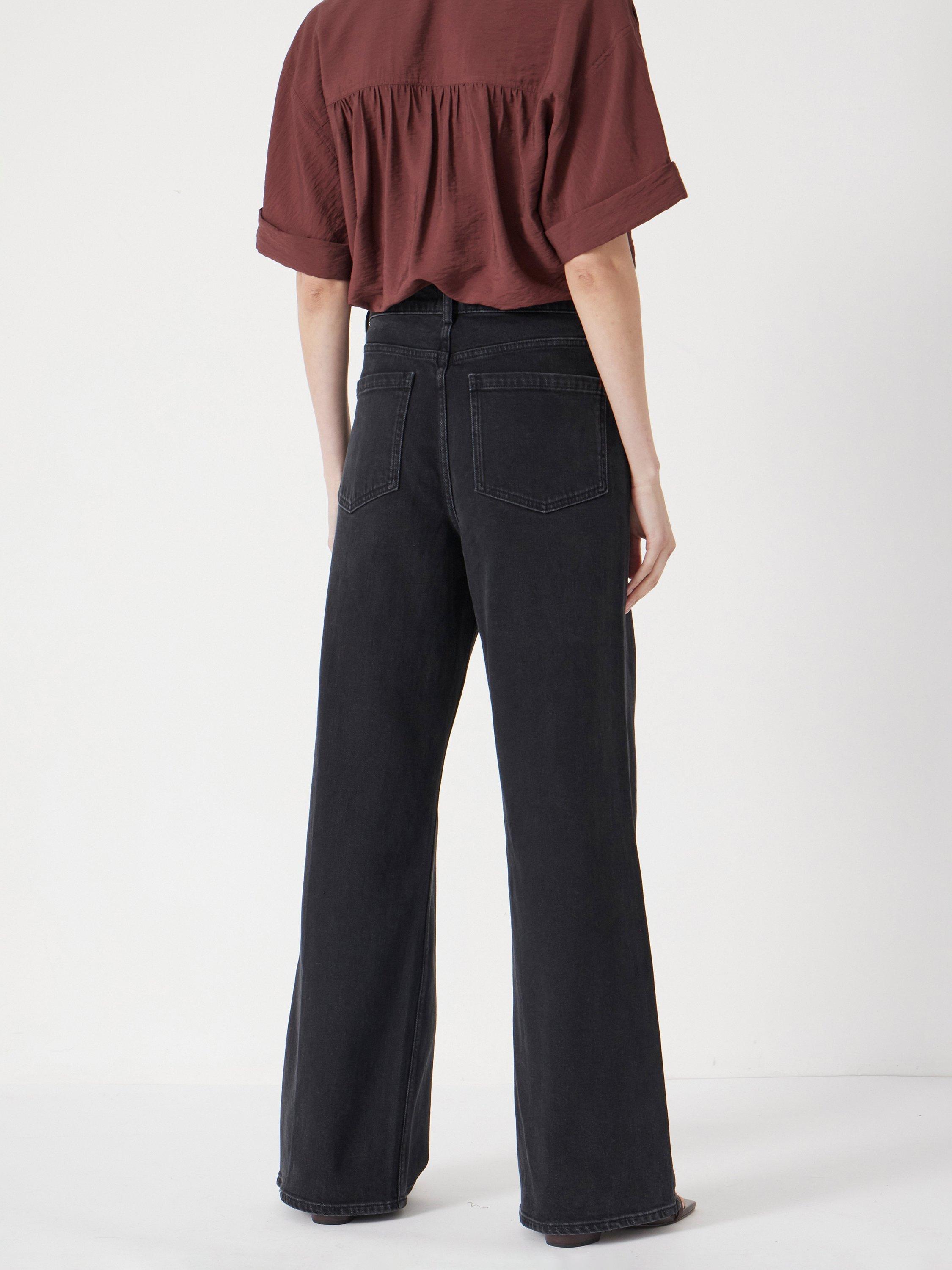 Product image 4 of 4, which shows HUSH Rowan Welt Pocket Flared Jeans, Washed Black, 18S
