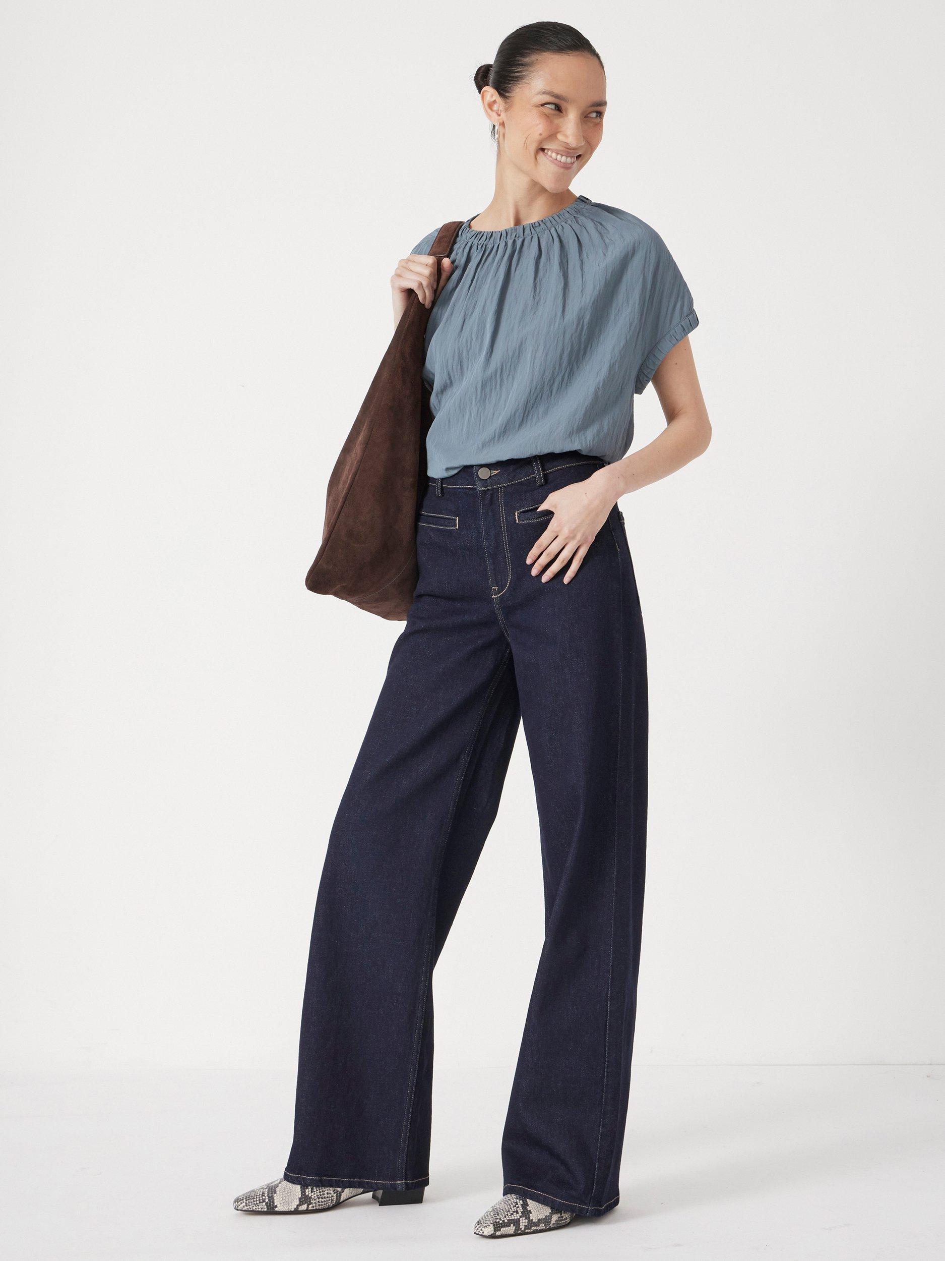 Product image 2 of 5, which shows HUSH Rowan Welt Pocket Flared Jeans, Rinse Wash, 8S