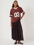 HUSH Millie Godet Skirt, Plum