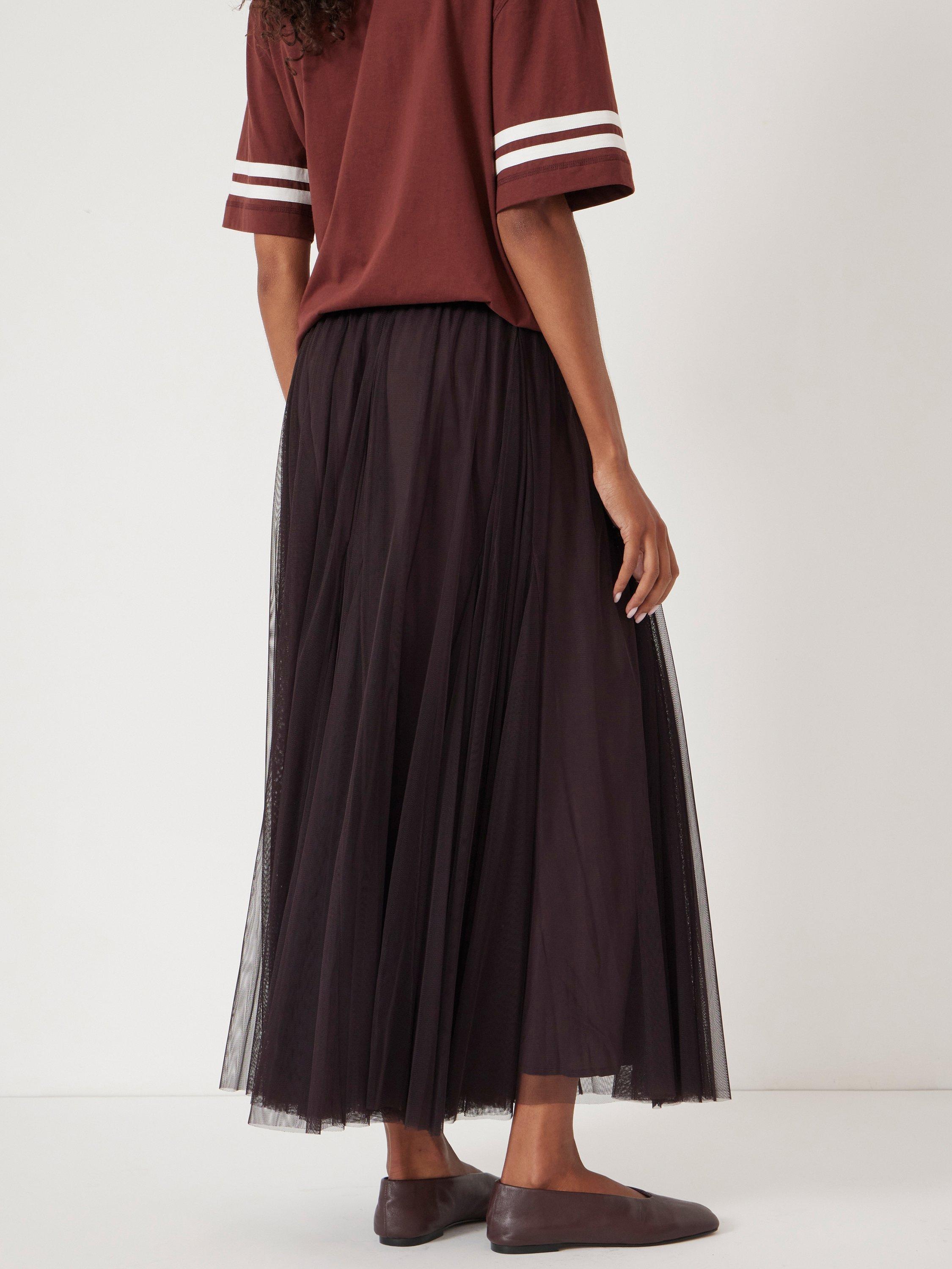 Product image 5 of 6, which shows HUSH Millie Tulle Maxi Skirt, Plum, 14