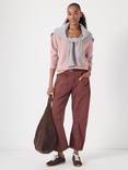 HUSH Scarlett V-Neck Cashmere Rich Jumper, Rosewood Pink