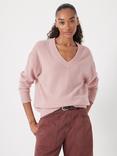 HUSH Scarlett V-Neck Cashmere Rich Jumper, Rosewood Pink