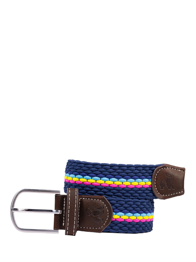 Product image 1 of 6, which shows Swole Panda Stripe Woven Belt, Neon, S