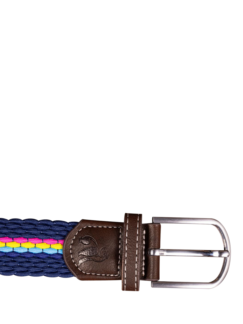 Product image 3 of 6, which shows Swole Panda Stripe Woven Belt, Neon, S