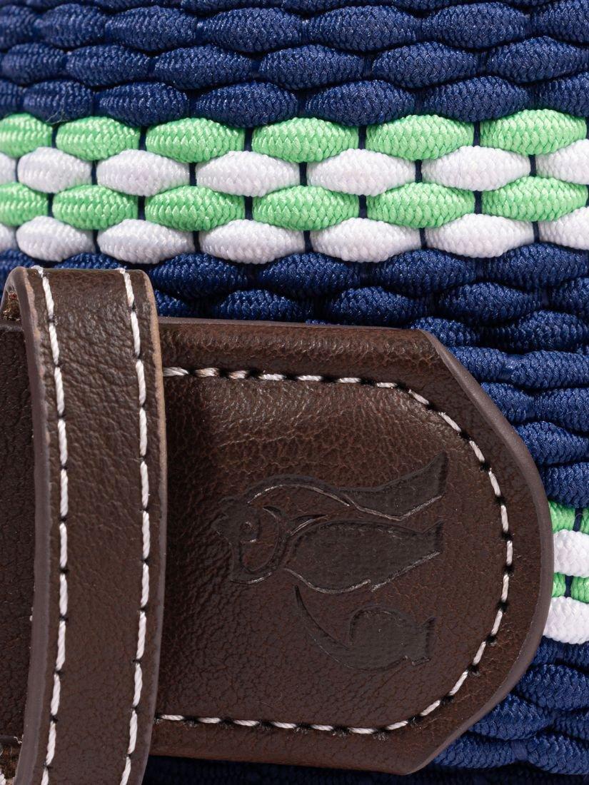 Product image 4 of 6, which shows Swole Panda Stripe Woven Belt, Navy/Green, S