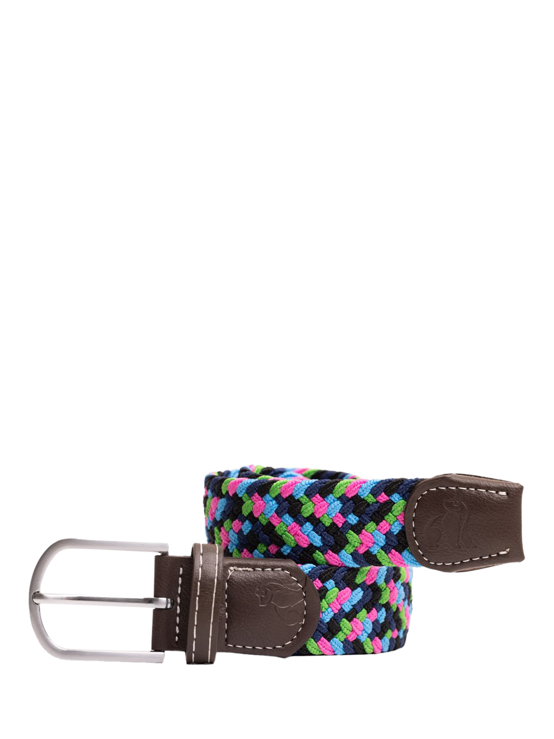 Product image 1 of 5, which shows Swole Panda Zigzag Woven Belt, Neon, S