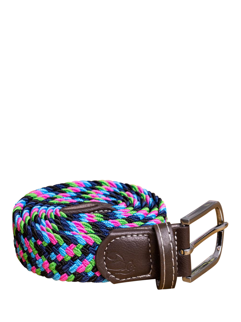 Product image 2 of 5, which shows Swole Panda Zigzag Woven Belt, Neon, S