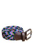 Swole Panda Zigzag Woven Belt, Neon